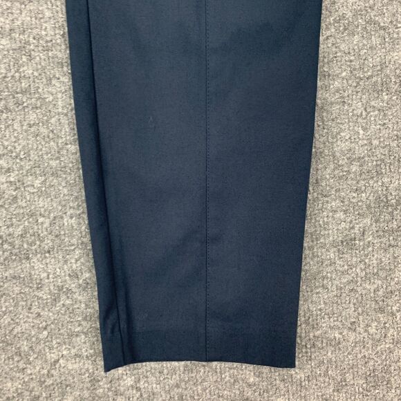 Ann Taylor Carnegie Crop Pants Womens 2 Navy Low Rise Flat Front Straight Chino - Picture 3 of 13